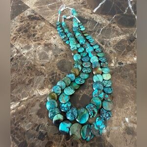 Turquoise Coin Beaded Necklace